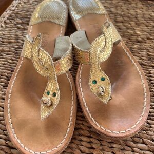 Unique Jacks gold lizard with green emerald eyes. Very Pam Beach!!